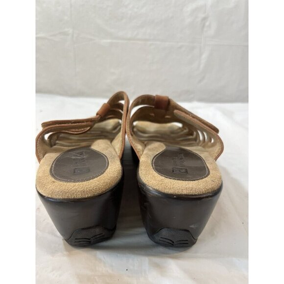 White Mountain Mast Clog Wedge Nubuck Leather Sandals Nutmeg SIZE 8 - Picture 6 of 16